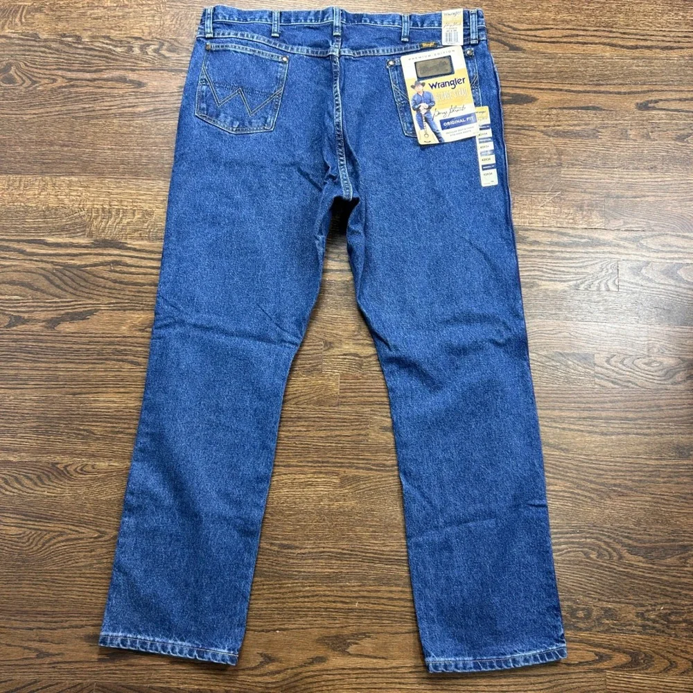Wrangler George Strait Collection Mens Blue Jeans 42x34 Medium Wash Denim A102